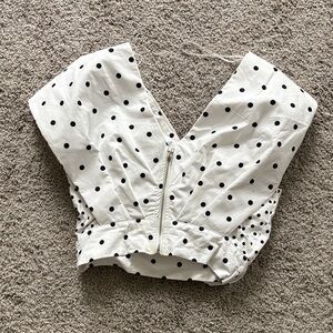 Polka Dot V-Neck Women's Top